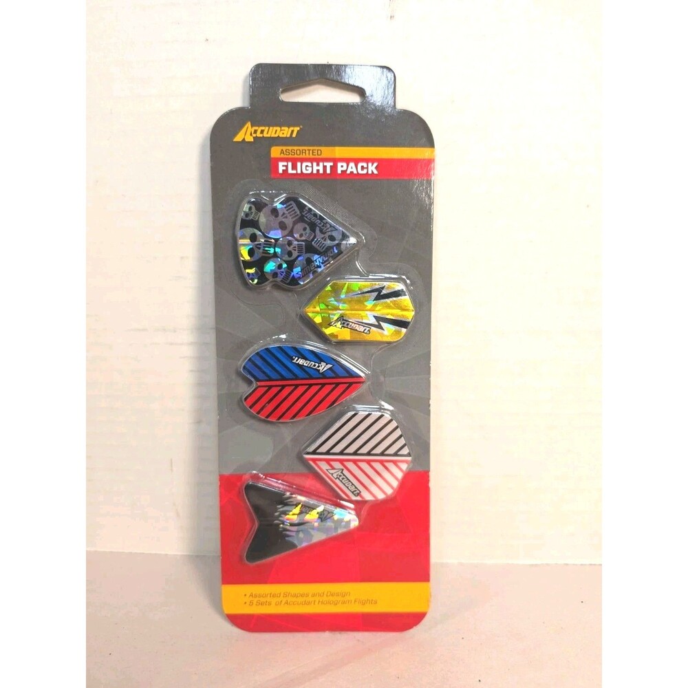 Accudart 5 Pack Assorted Hologram Dart Flights Standard Slim Arrowhead Vortex